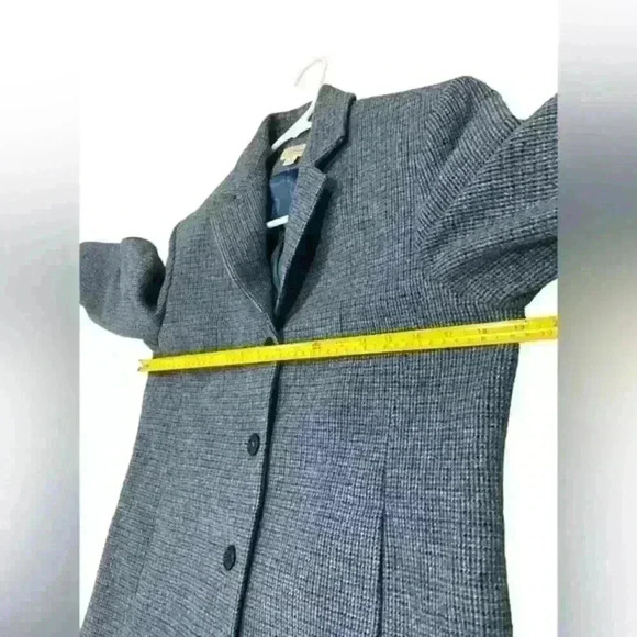 LL Bean Womens Sz 6P Tweed Wool Button Front Classic Blazer Pockets Notch Collar - Picture 6 of 10